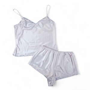 Victoria’s Secret Light Pink Satin & Lace Cami Pajama Set Size M Y2K Feminine